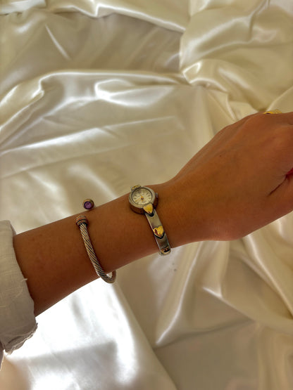 Gold & Silver Heart Watch