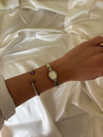 Gold & Silver Heart Watch